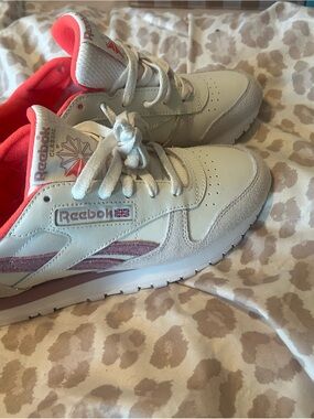 Reebok Women’s White and Coral Athletic Sneakers